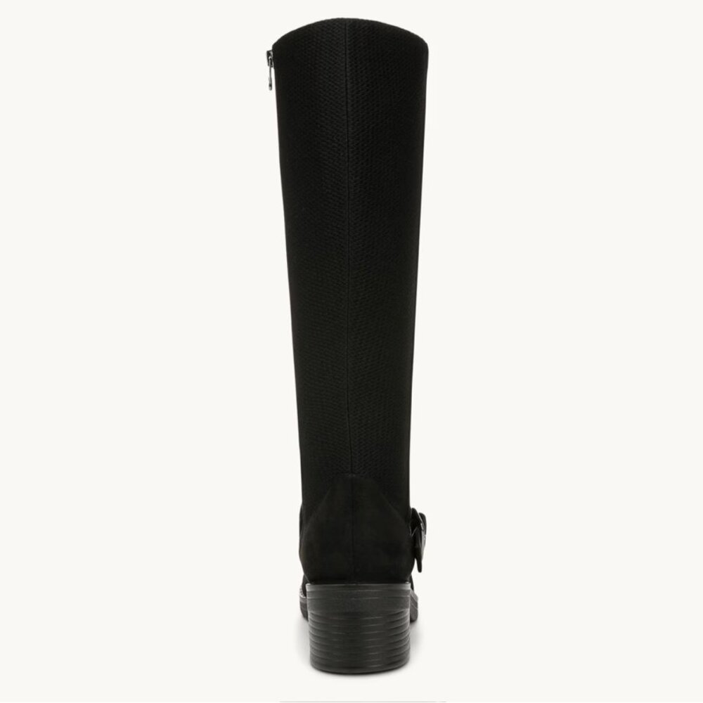 Life Stride Olympia Knee High Black Heeled Boots with Side Zipper and Buckle - Picture 5 of 12